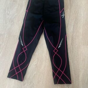 Women's Black and Pink Capris